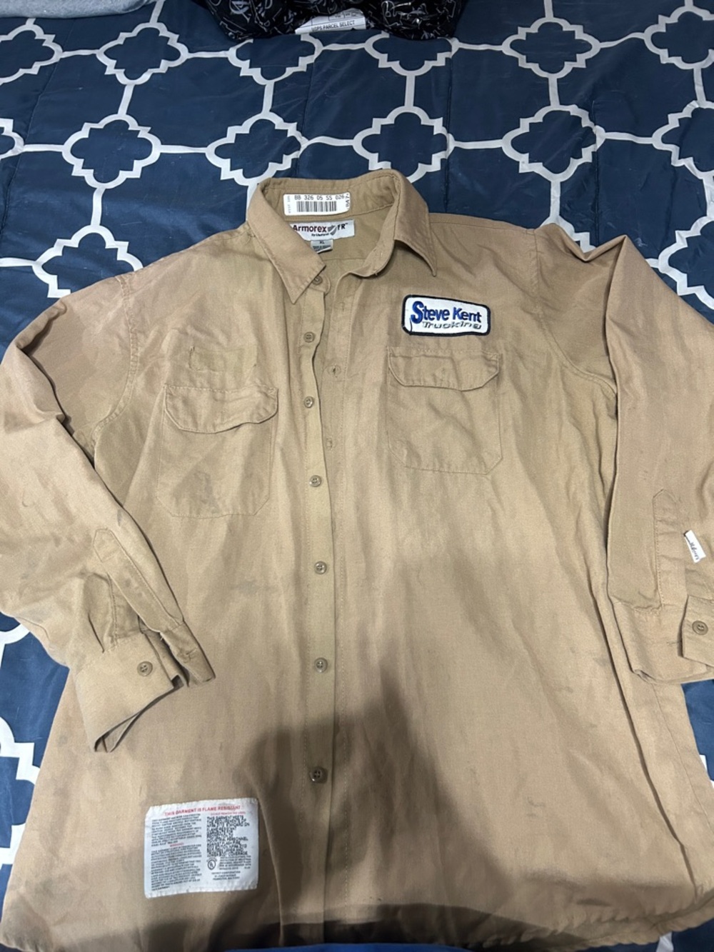 Workshirt - Tan Long-Sleeve Men’s FR Shirt XL